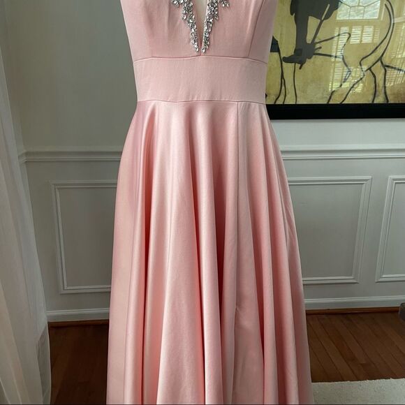 Glow Pink Princess Prom Drew Formal Gown Rhinestone 10 - Picture 5 of 10
